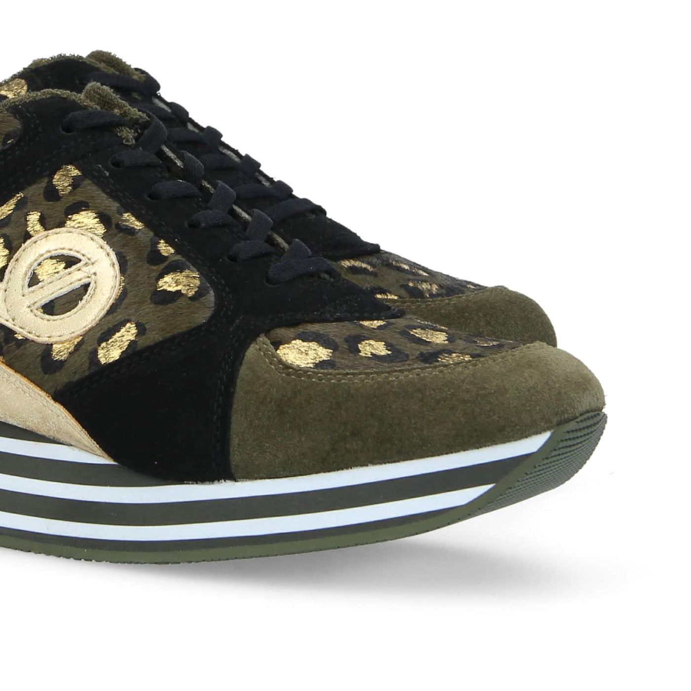 PARKO JOGGER W  -  SHINE LEO/SUEDE  - VERDE OLIVA/LEOPARDATO